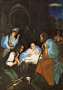 SARACENI, Carlo The Birth of Christ  f Germany oil painting reproduction